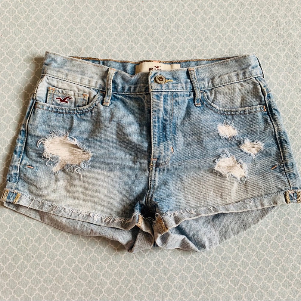 High waisted jean shorts